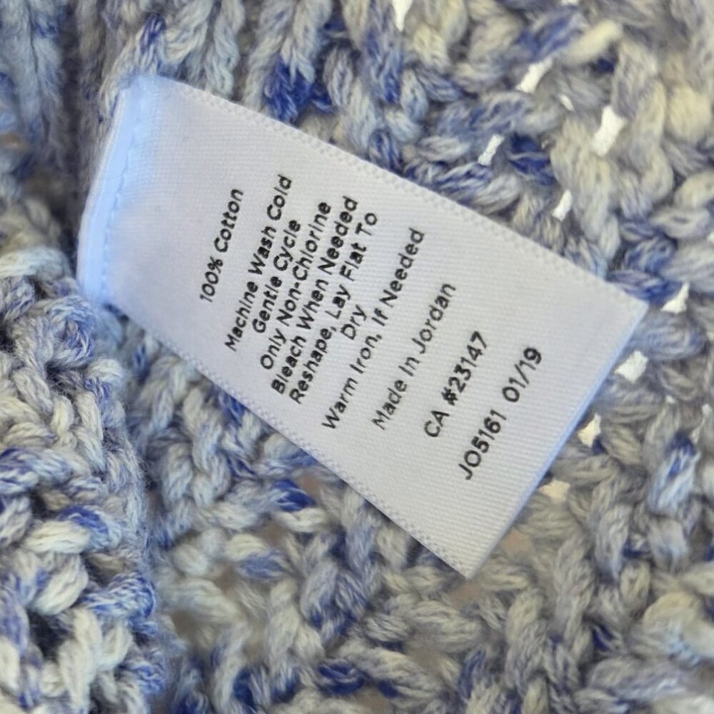 Talbots Cotton Light Blue Knit Sweater XXL 2XP Marled Knit Size NWT 100% Cotton - Picture 3 of 6